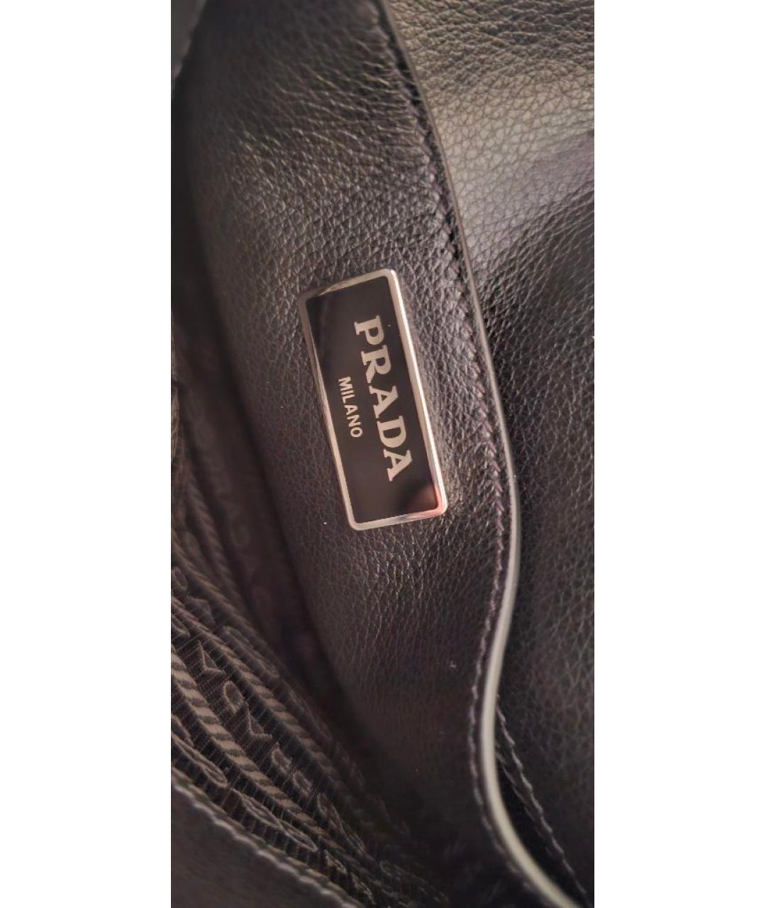 PRADA Черная кожаная сумка через плечо, фото 5