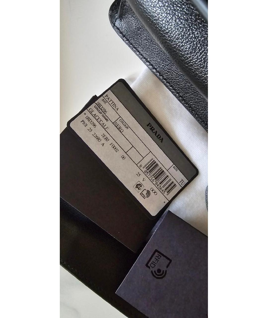 PRADA Черная кожаная сумка через плечо, фото 7