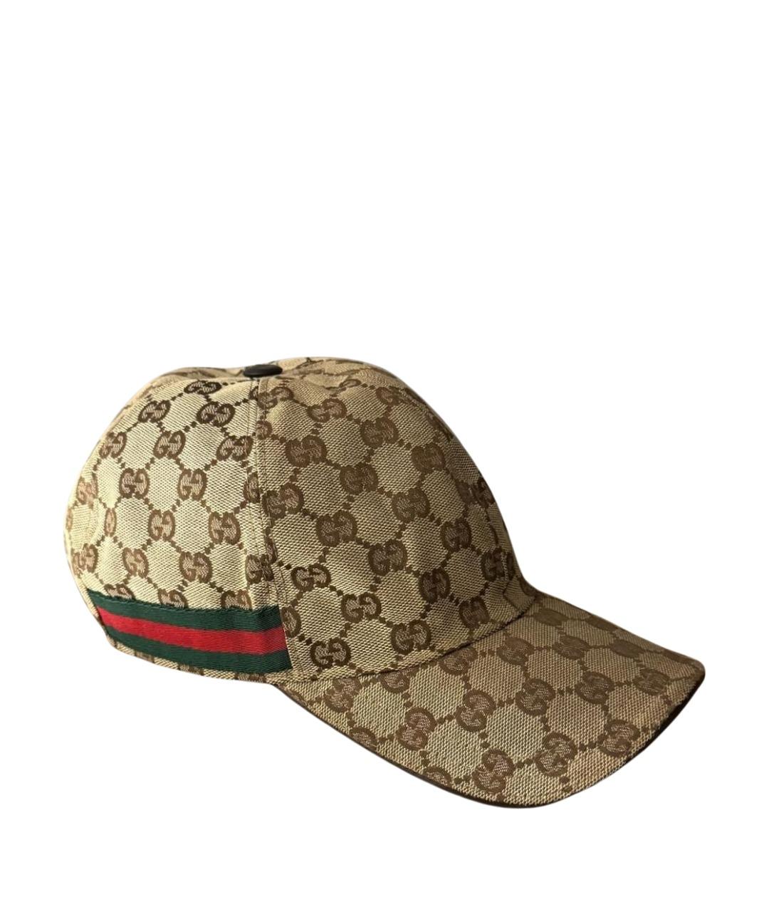 GUCCI Бежевая хлопковая кепка/бейсболка, фото 1