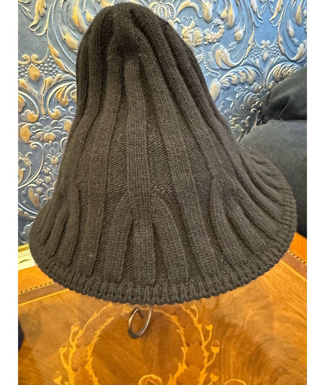 CHRISTIAN DIOR Черная шерстяная шапка, фото 2