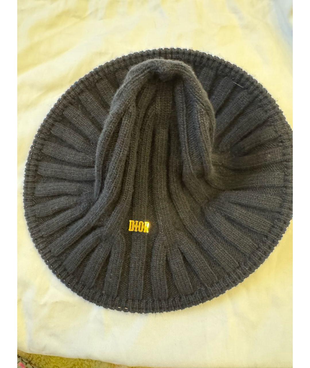 CHRISTIAN DIOR Черная шерстяная шапка, фото 4
