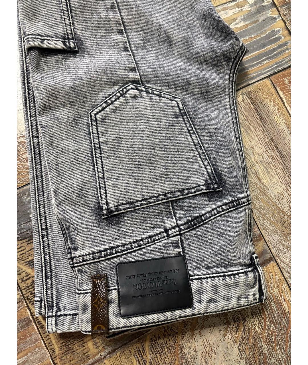 LOUIS VUITTON Серые хлопковые прямые джинсы, фото 4