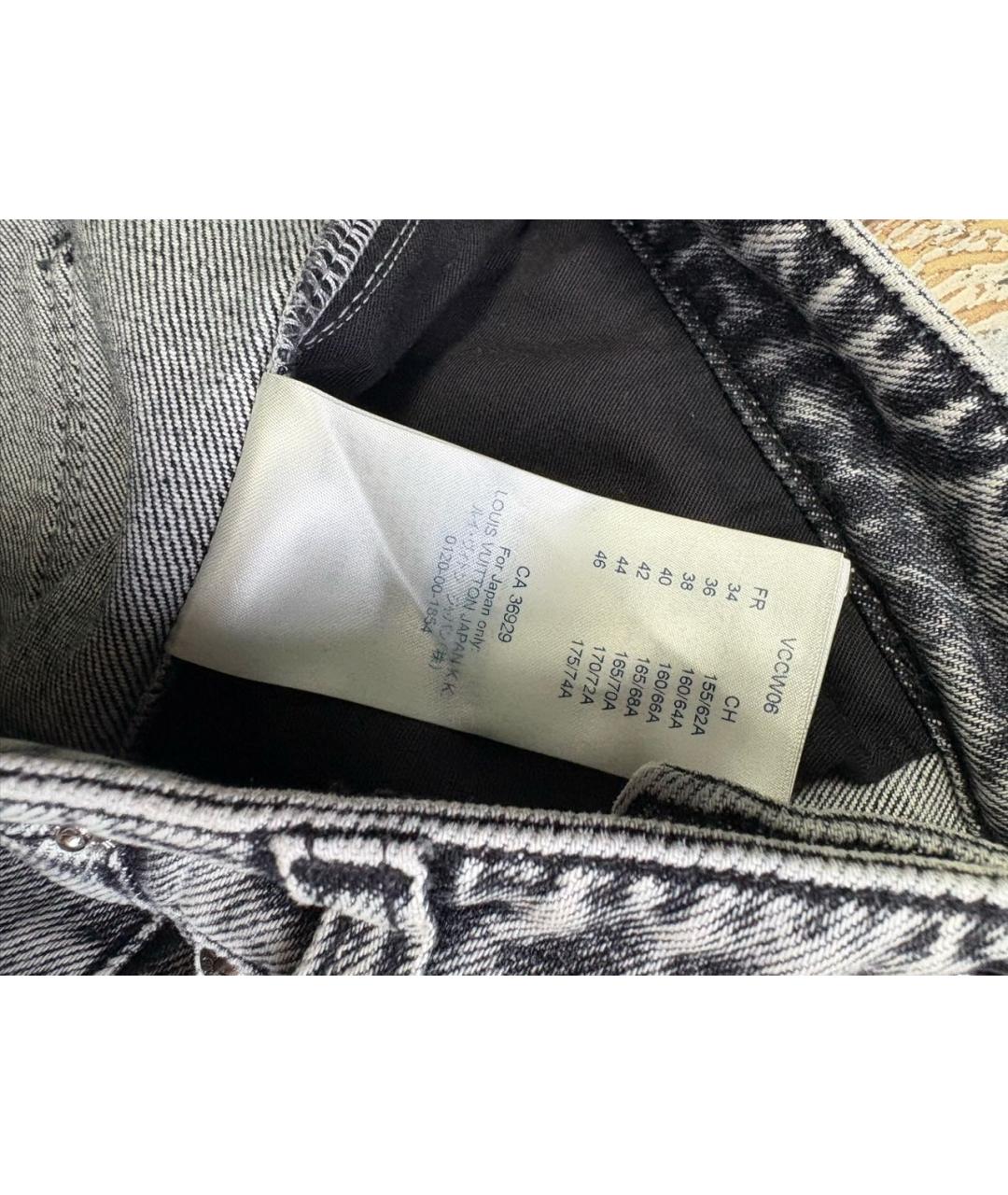 LOUIS VUITTON Серые хлопковые прямые джинсы, фото 3
