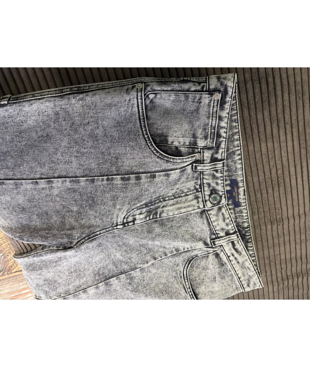 LOUIS VUITTON Серые хлопковые прямые джинсы, фото 5