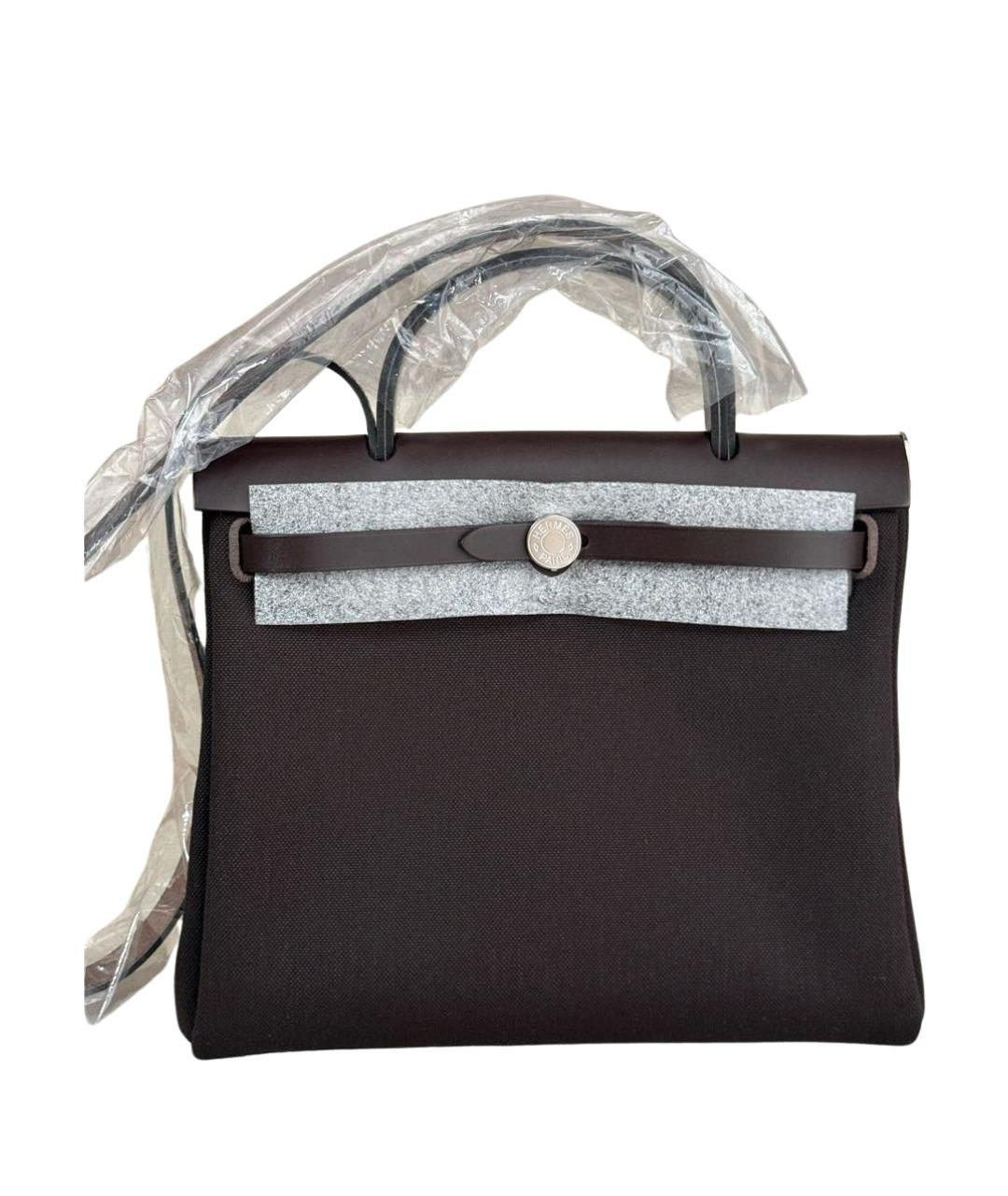 HERMES Коричневая тканевая сумка через плечо, фото 1