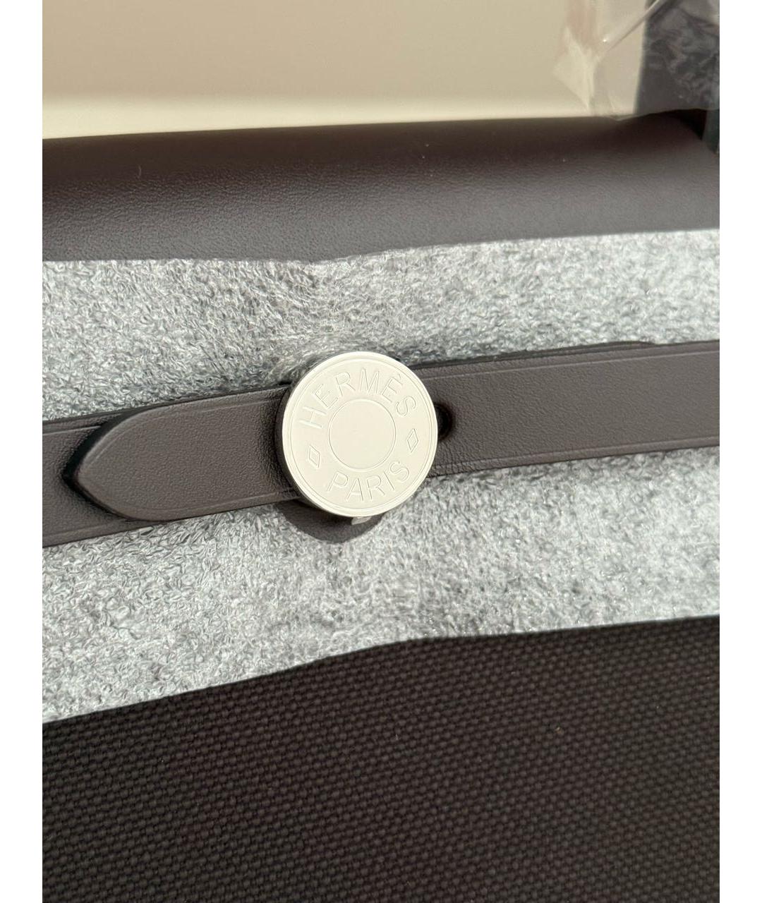 HERMES Коричневая тканевая сумка через плечо, фото 3