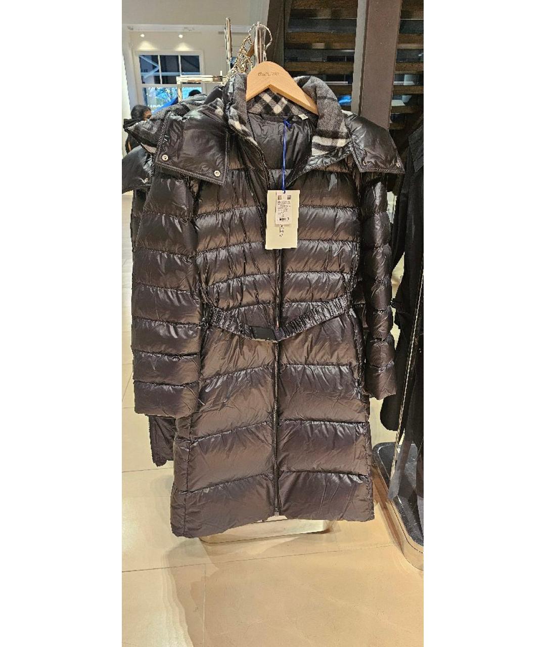 BURBERRY Черный полиэстеровый пуховик, фото 8