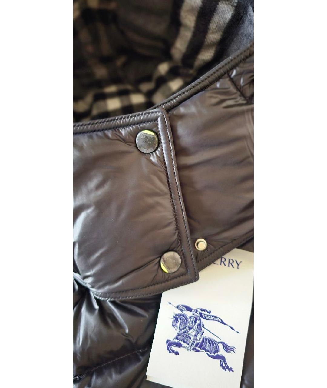 BURBERRY Черный полиэстеровый пуховик, фото 9
