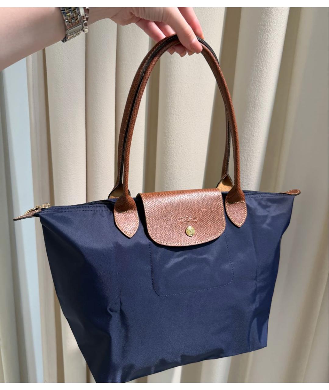 LONGCHAMP Темно-синяя тканевая сумка через плечо, фото 7