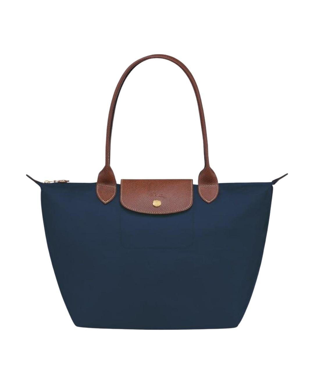 LONGCHAMP Темно-синяя тканевая сумка через плечо, фото 1