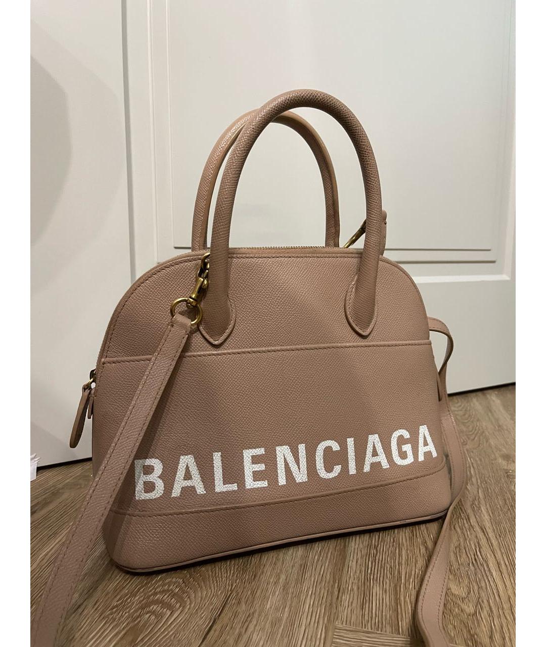 BALENCIAGA Бежевая кожаная сумка через плечо, фото 3