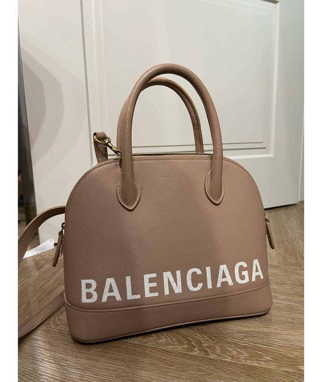 BALENCIAGA Бежевая кожаная сумка через плечо, фото 5