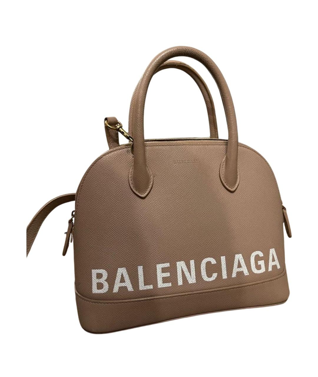 BALENCIAGA Бежевая кожаная сумка через плечо, фото 1