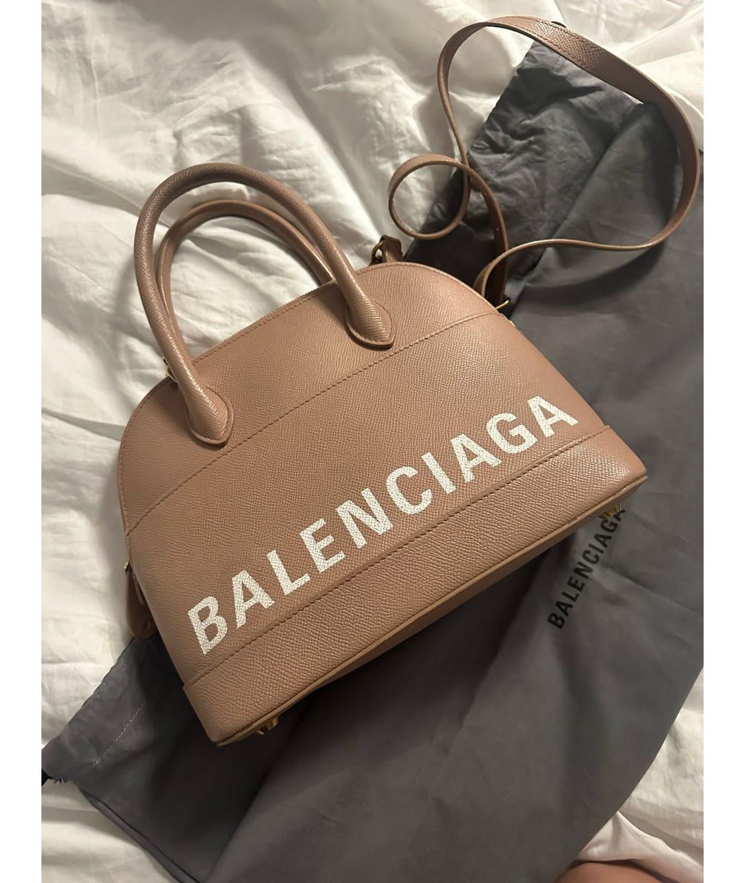 BALENCIAGA Бежевая кожаная сумка через плечо, фото 2