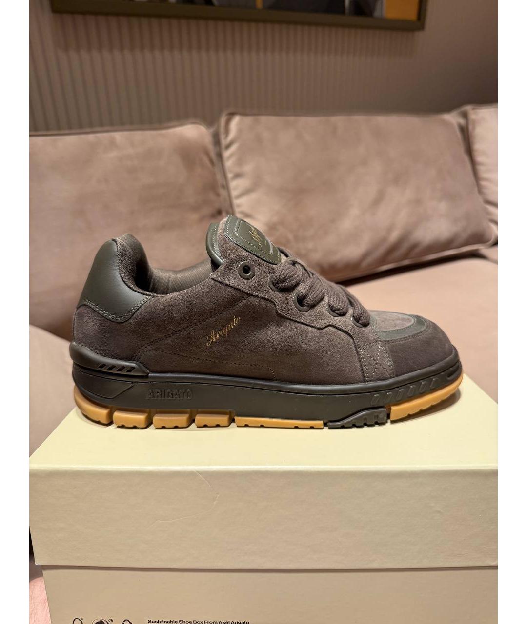 AXEL ARIGATO Коричневые замшевые высокие кроссовки / кеды, фото 6