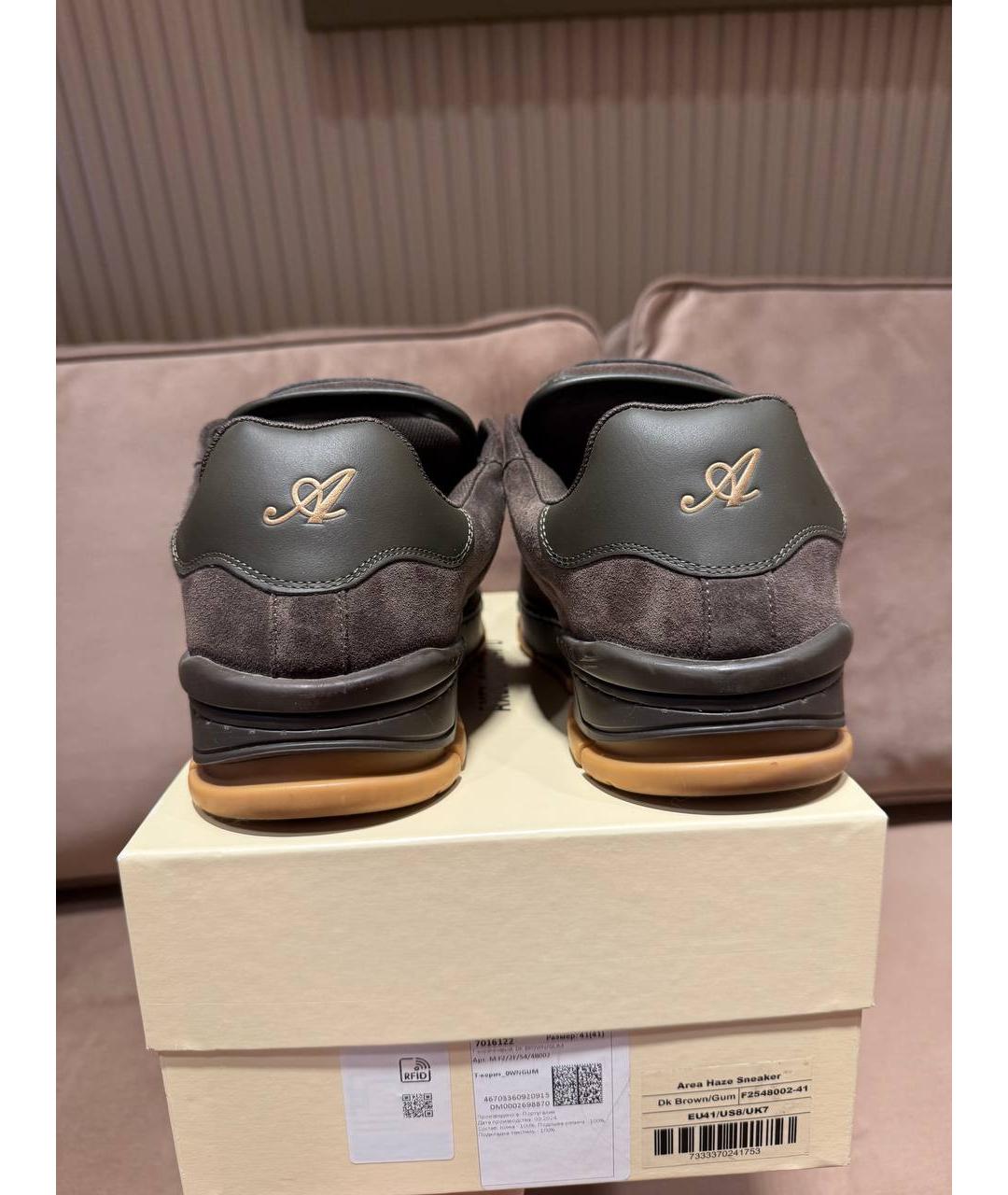 AXEL ARIGATO Коричневые замшевые высокие кроссовки / кеды, фото 4