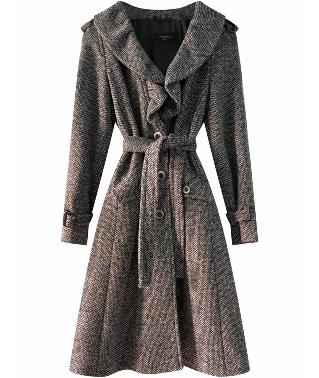 WEEKEND MAX MARA Серое шерстяное пальто, фото 1