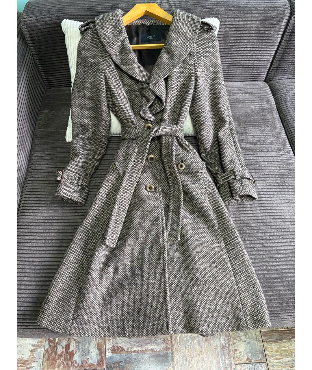 WEEKEND MAX MARA Серое шерстяное пальто, фото 4