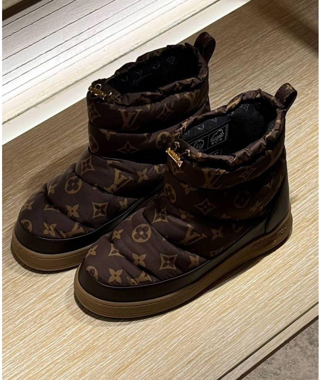 LOUIS VUITTON Коричневые текстильные ботинки, фото 3