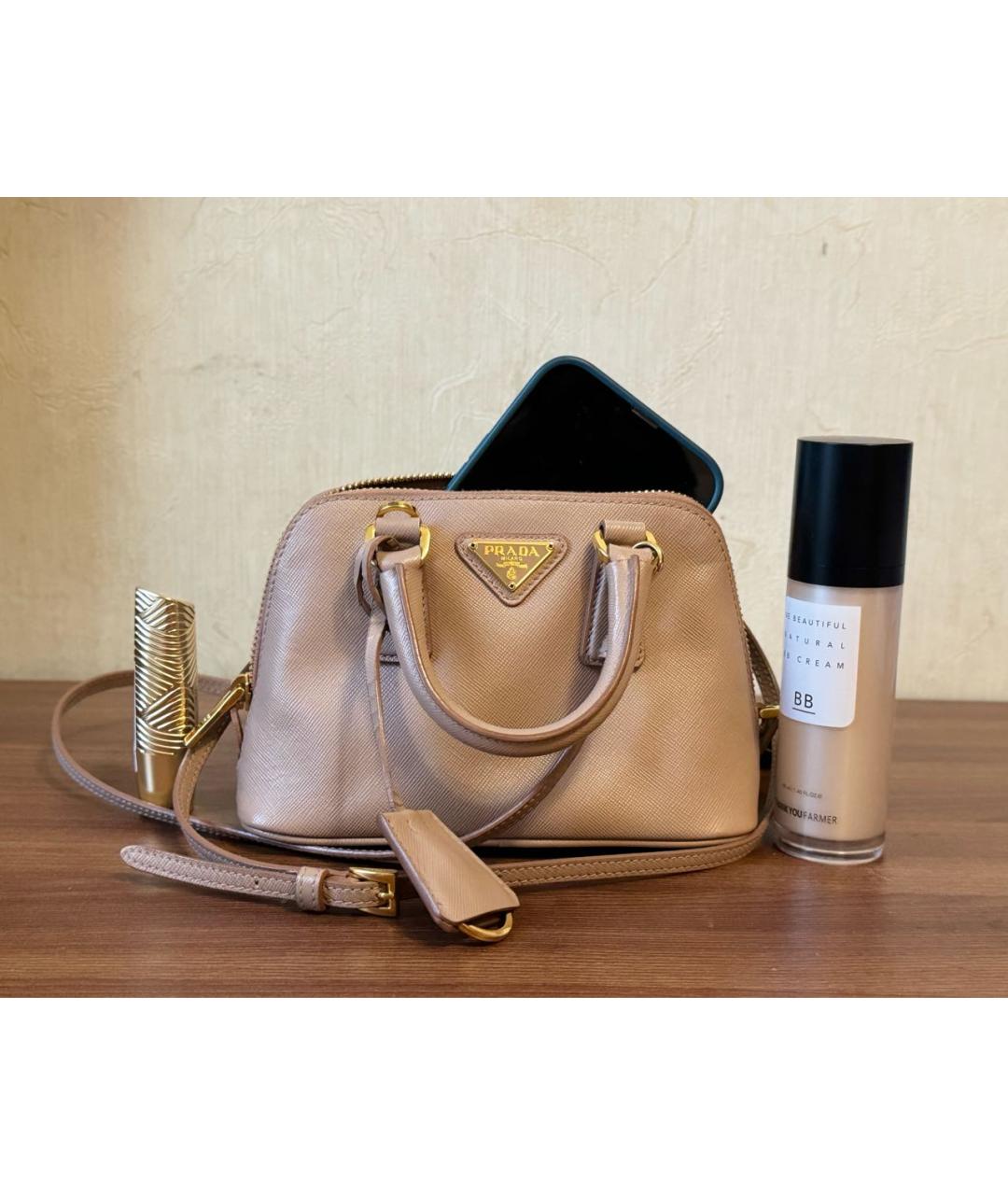 PRADA Бежевая кожаная сумка через плечо, фото 2