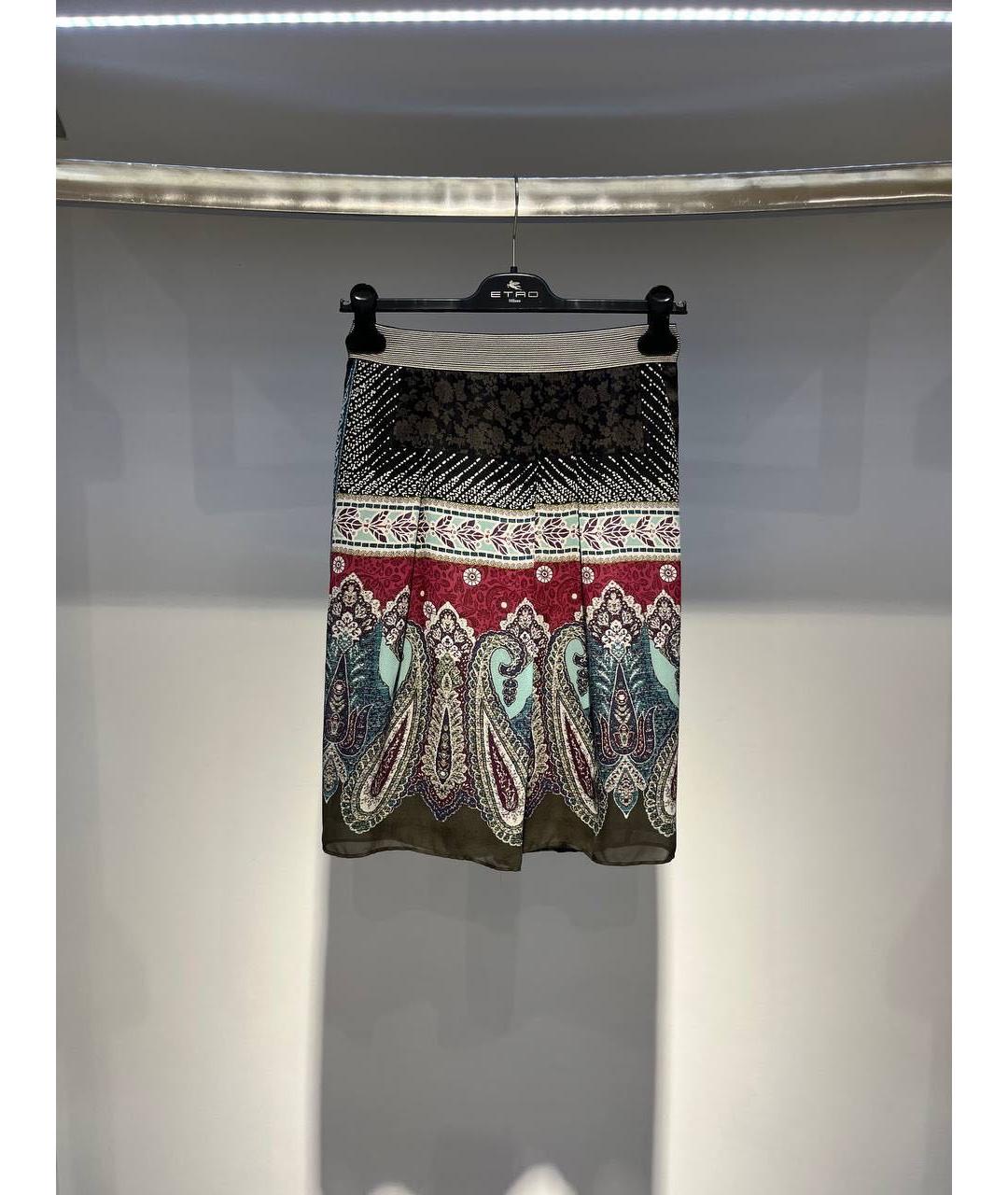 ETRO Мульти шелковая юбка миди, фото 3