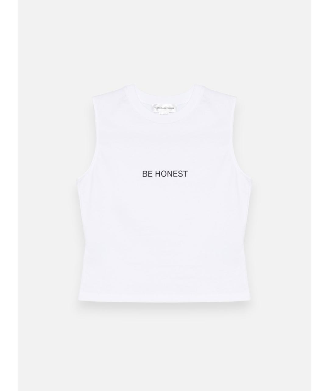 VICTORIA BECKHAM Белая хлопковая майка, фото 6