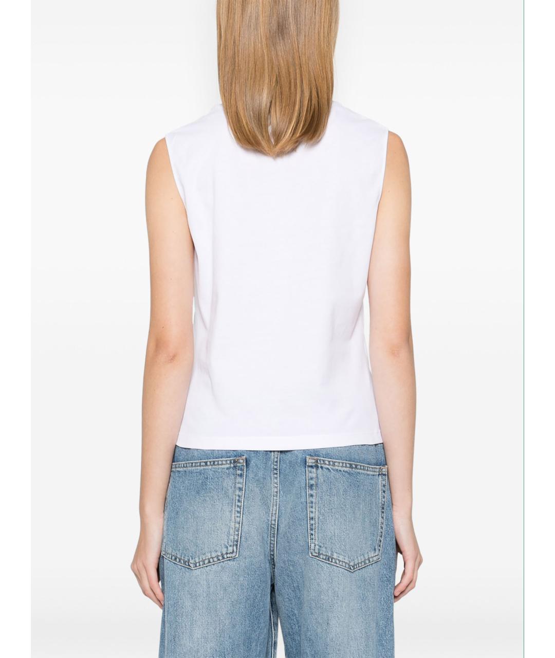 VICTORIA BECKHAM Белая хлопковая майка, фото 4
