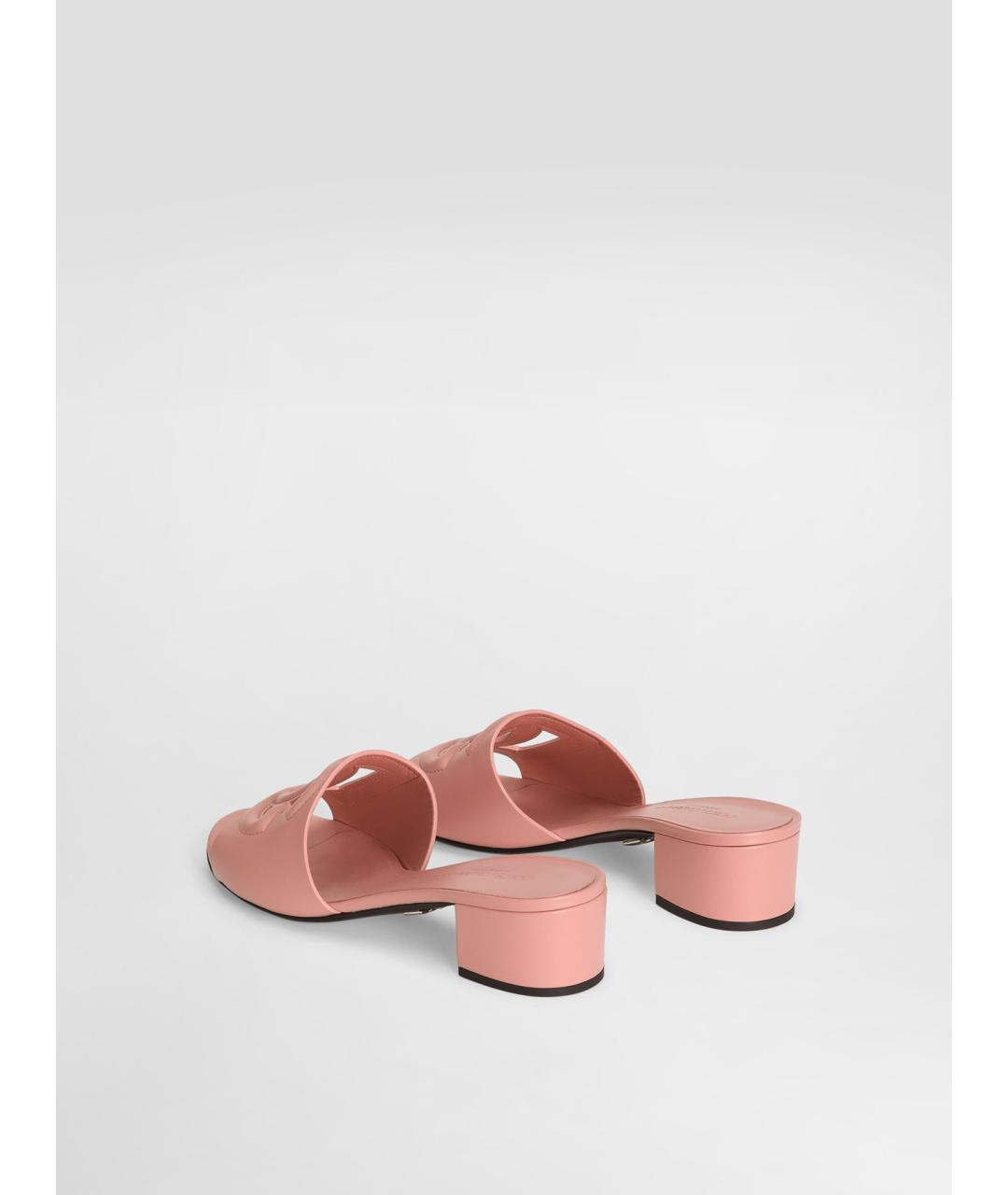 DOLCE&GABBANA Розовые кожаные мюли, фото 3