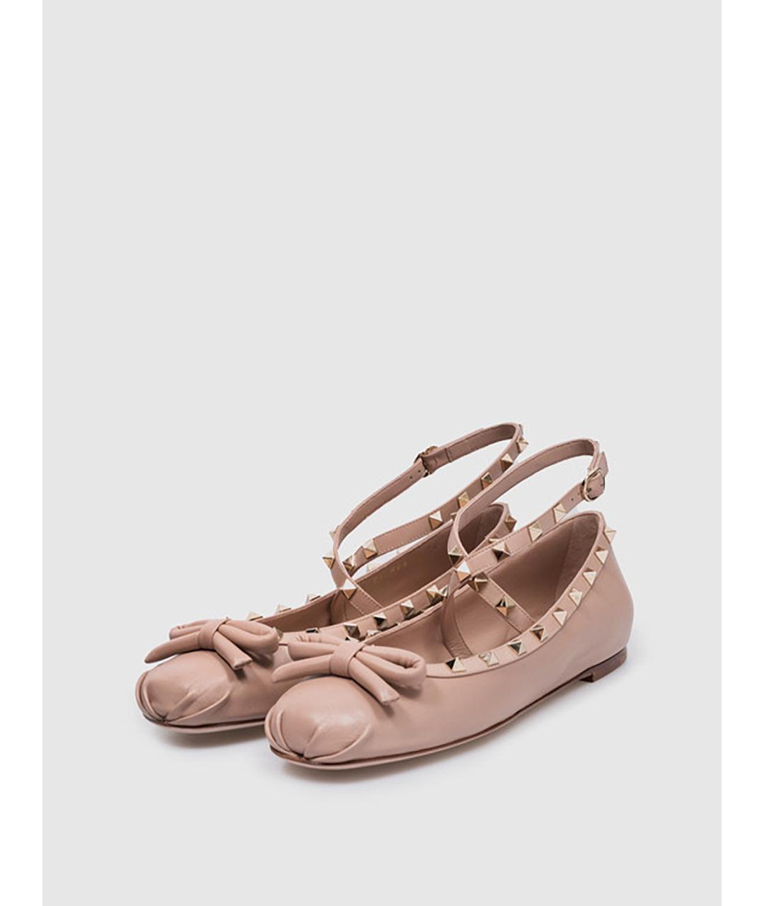 VALENTINO Розовые кожаные балетки, фото 3