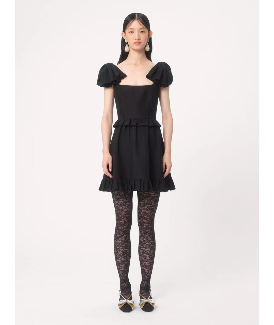 VALENTINO Черное шерстяное коктейльное платье, фото 2