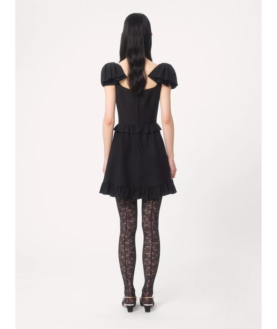 VALENTINO Черное шерстяное коктейльное платье, фото 4