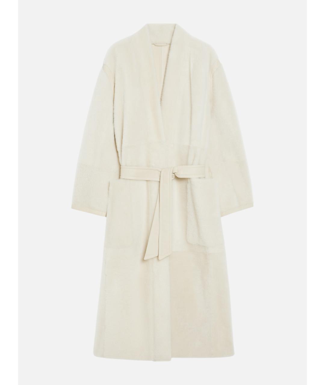 MAX MARA Белая меховая дубленка, фото 1