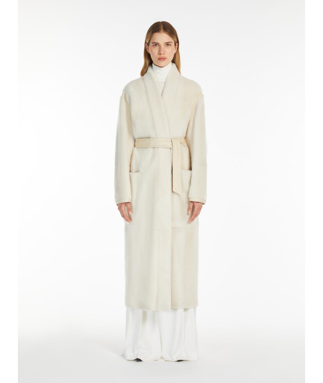 MAX MARA Белая меховая дубленка, фото 2