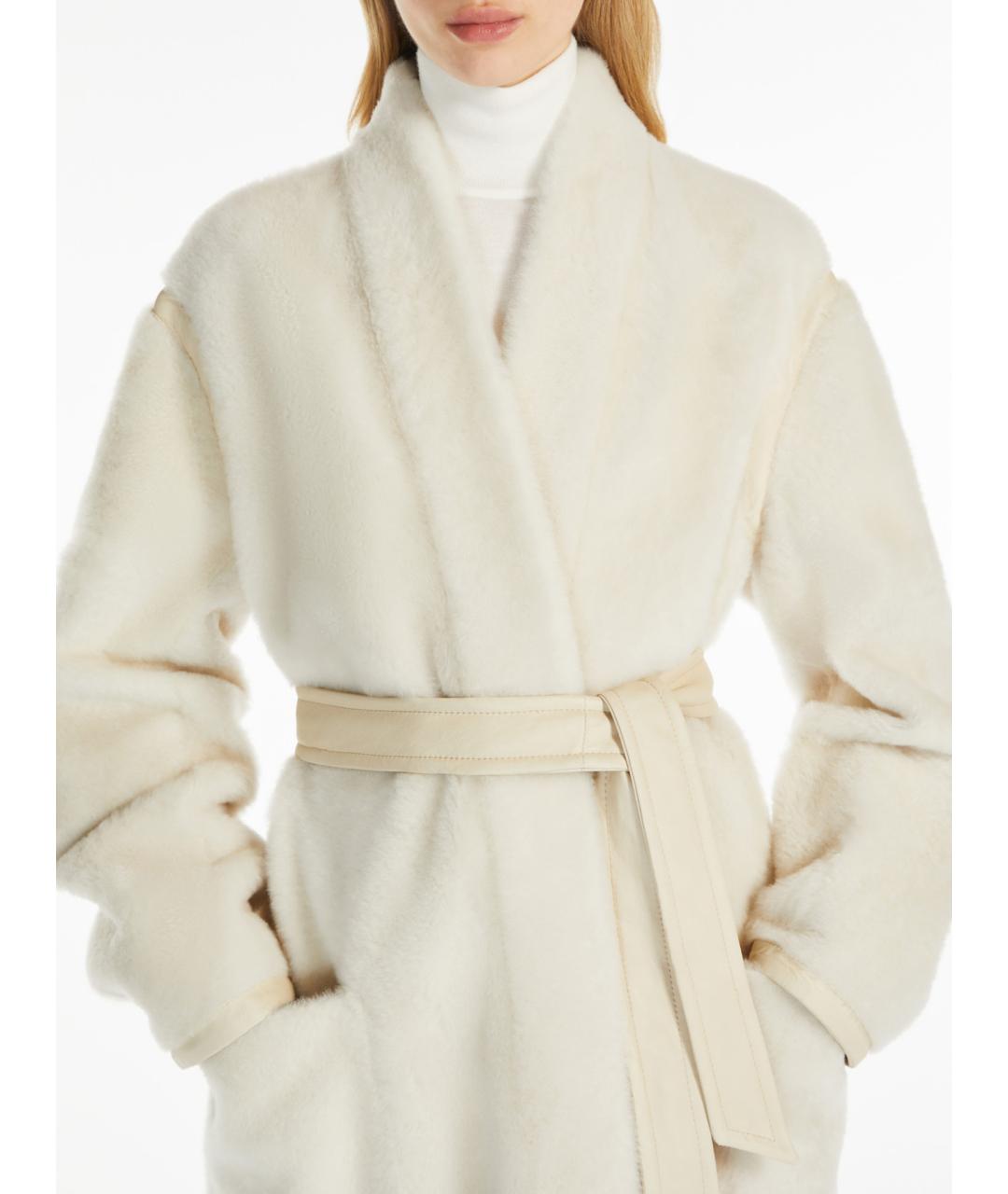 MAX MARA Белая меховая дубленка, фото 3
