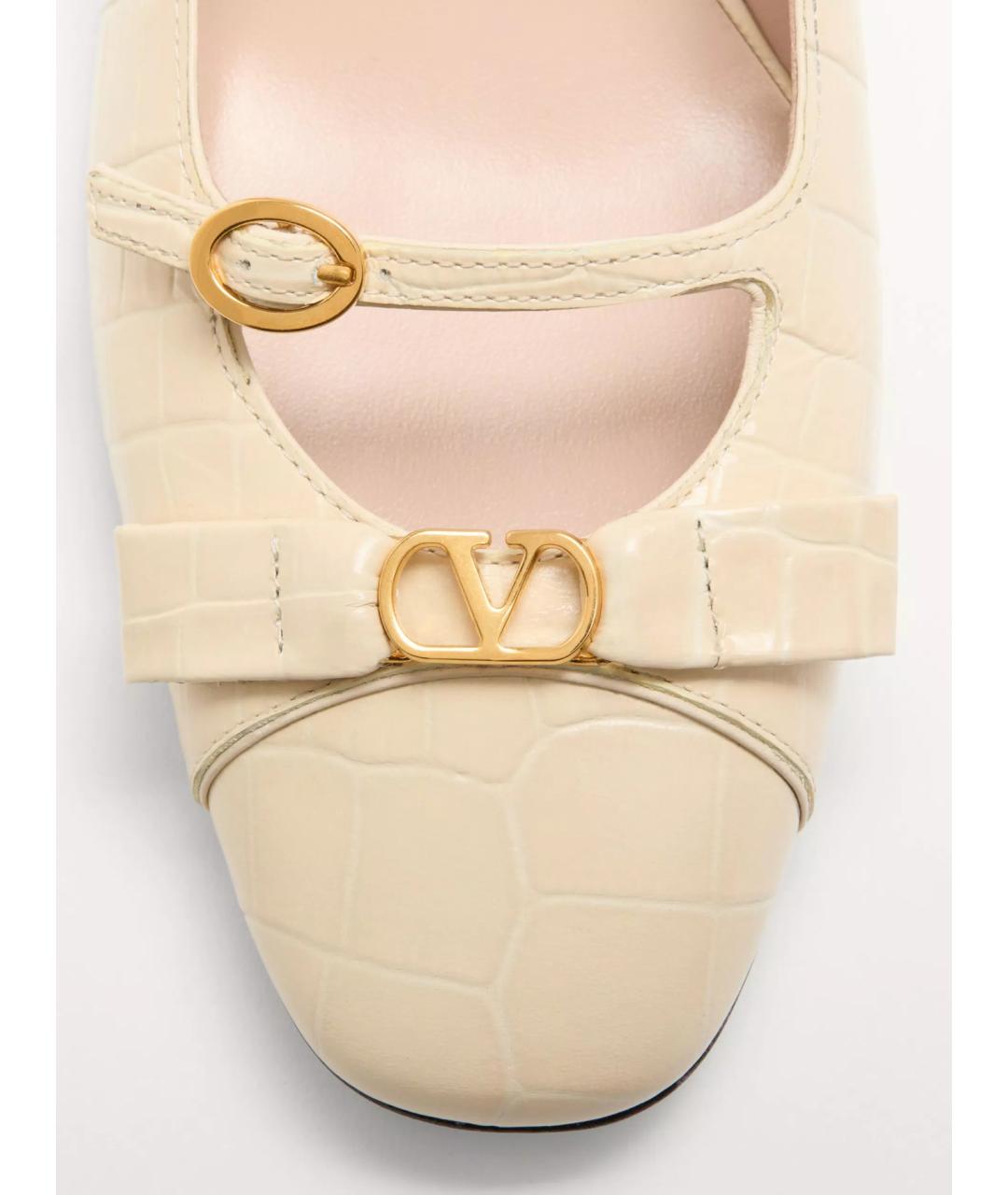 VALENTINO Бежевые кожаные туфли, фото 4