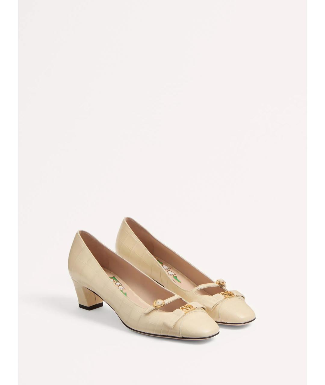 VALENTINO Бежевые кожаные туфли, фото 2