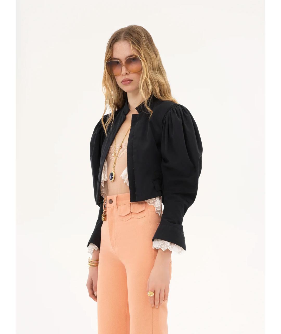 CHLOE Черный шелковый жакет/пиджак, фото 3