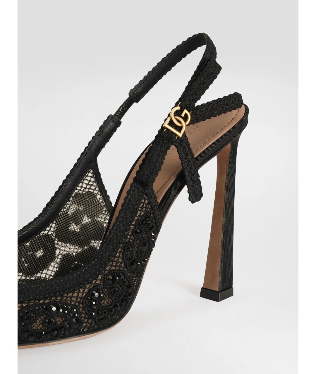 DOLCE&GABBANA Черные текстильные туфли, фото 4