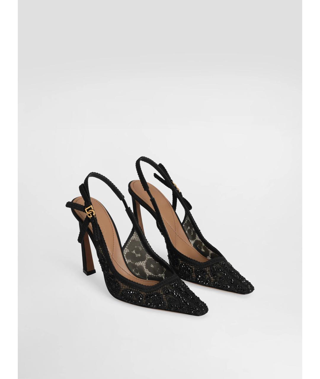 DOLCE&GABBANA Черные текстильные туфли, фото 2