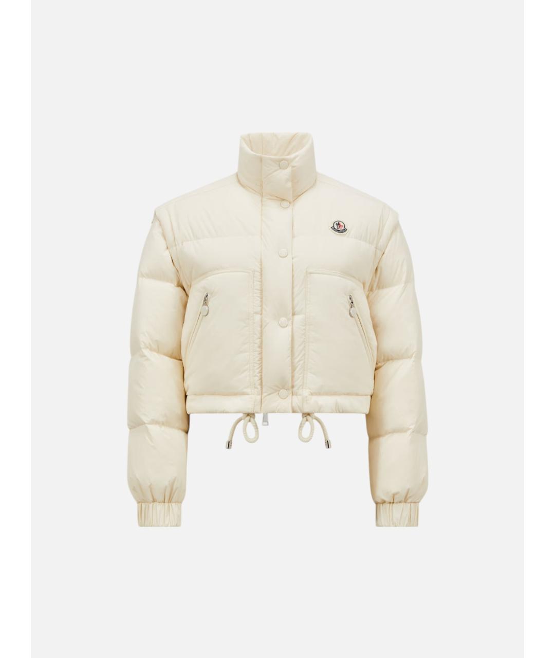 MONCLER Белый полиамидовый пуховик, фото 5