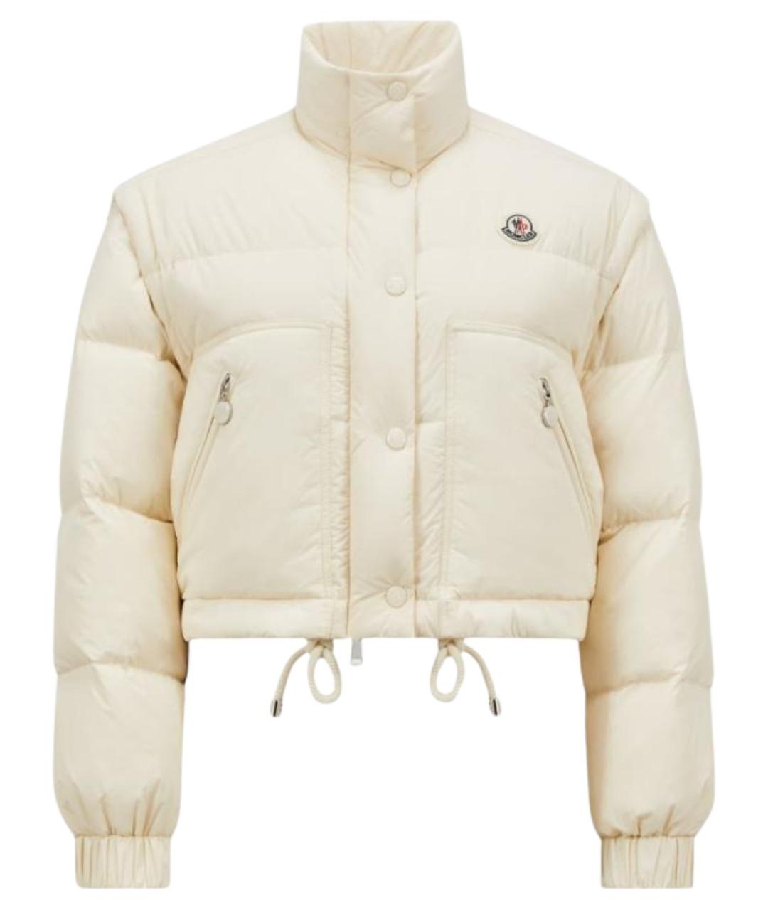MONCLER Белый полиамидовый пуховик, фото 1