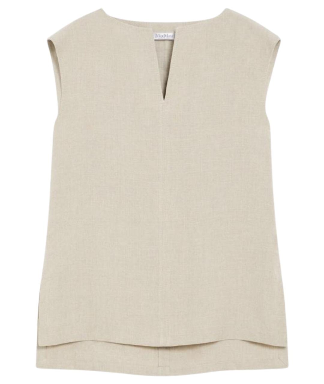 MAX MARA Бежевая льняная блузы, фото 1