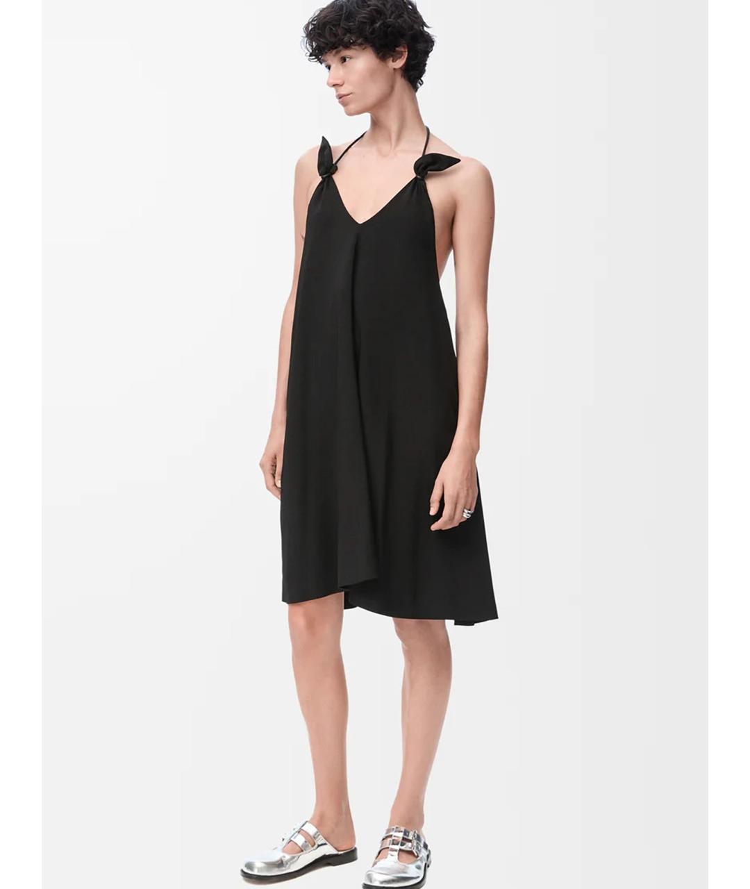 LOEWE Черное вискозное коктейльное платье, фото 2