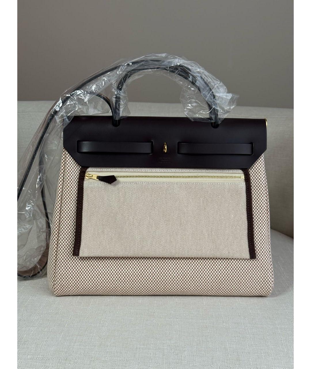 HERMES Бордовая тканевая сумка через плечо, фото 2