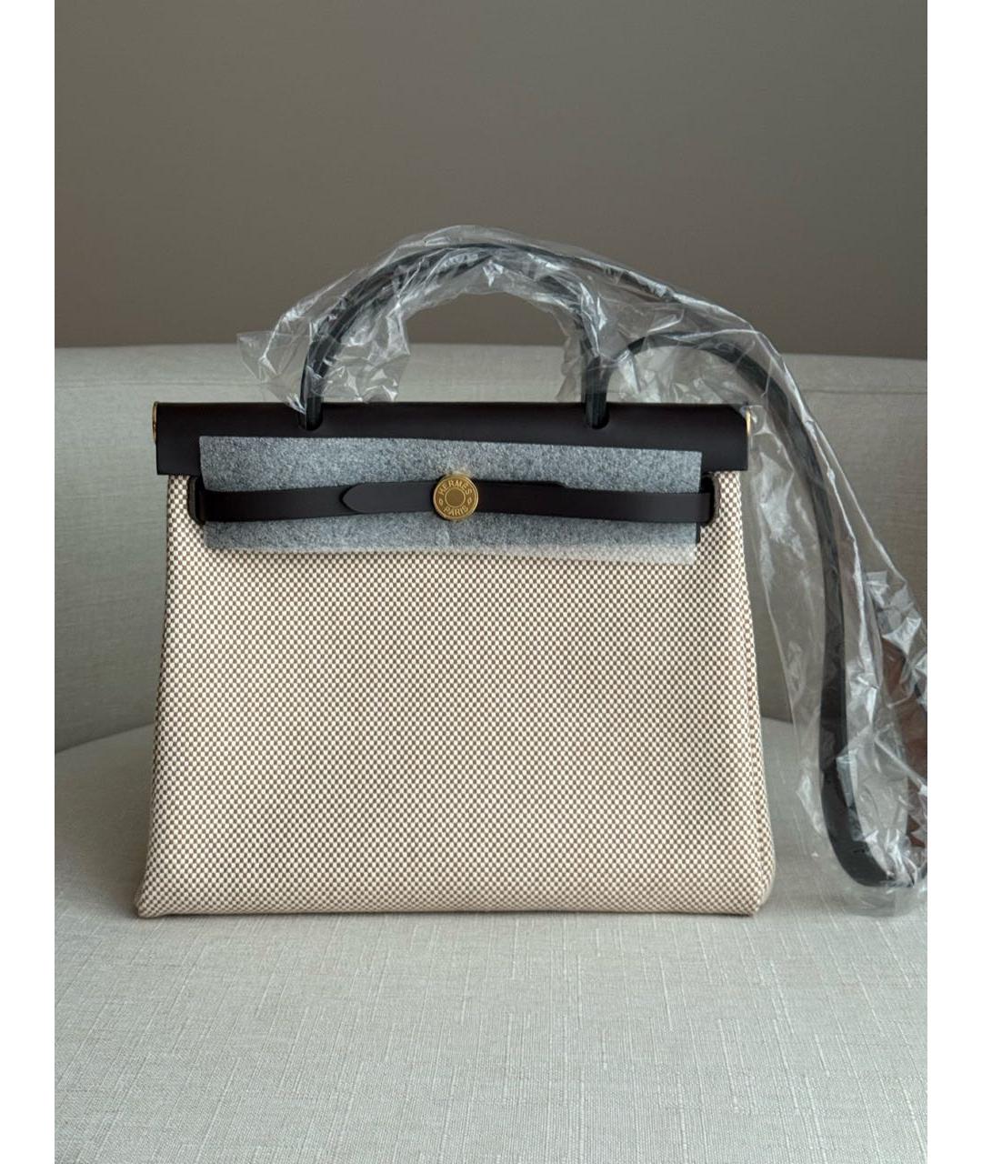 HERMES Бордовая тканевая сумка через плечо, фото 5