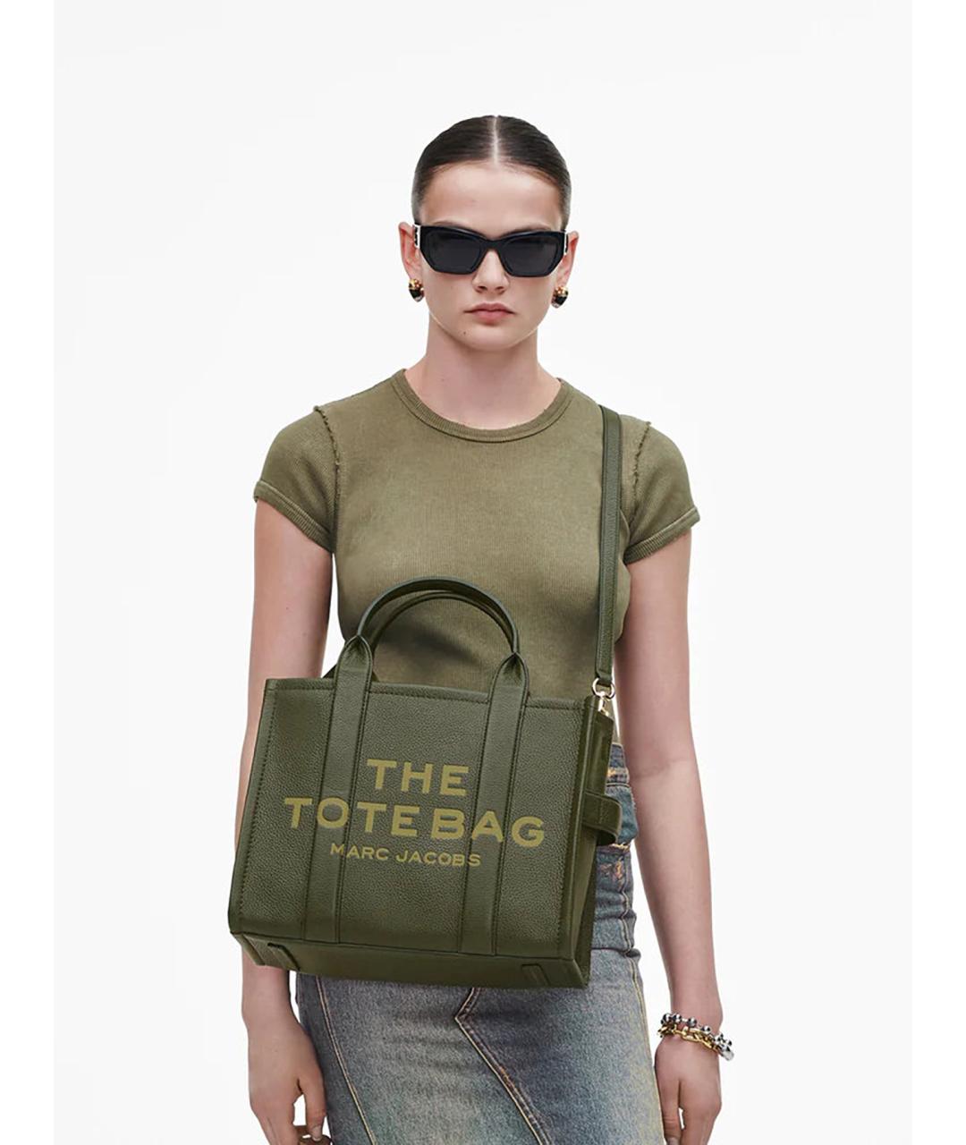 MARC JACOBS Зеленая кожаная сумка тоут, фото 2