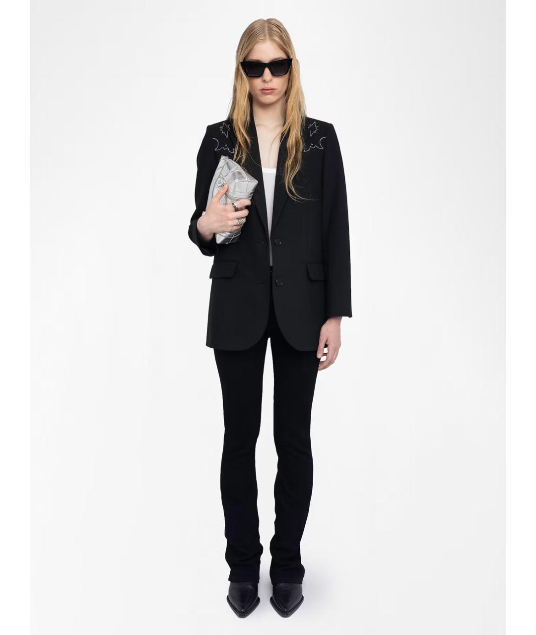 ZADIG & VOLTAIRE Черный полиэстеровый жакет/пиджак, фото 2