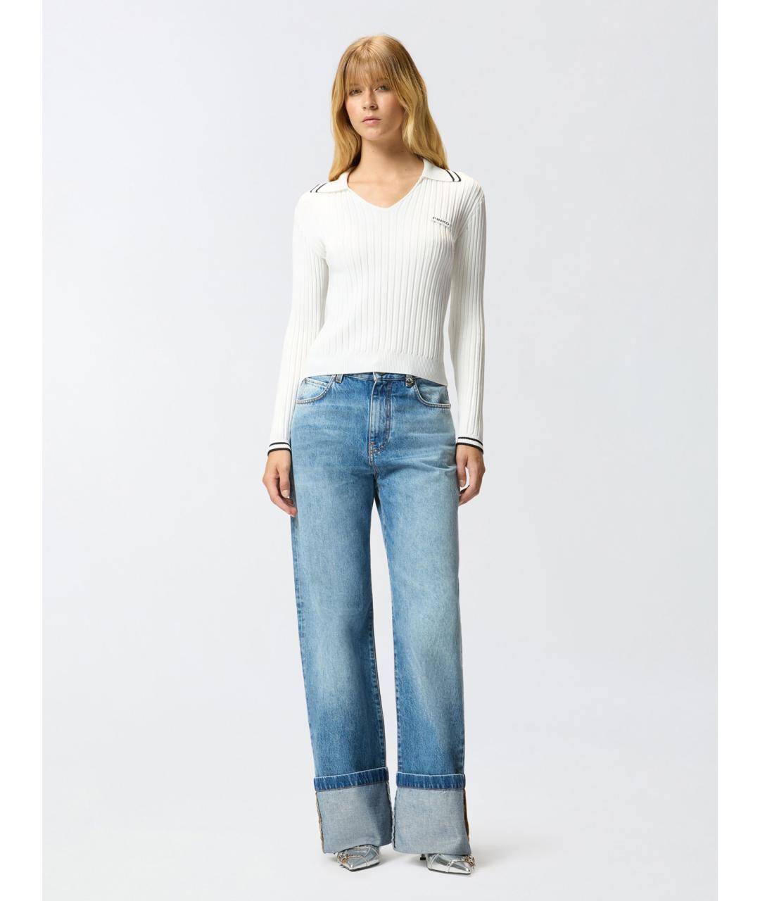 PINKO Белый вискозный джемпер / свитер, фото 3