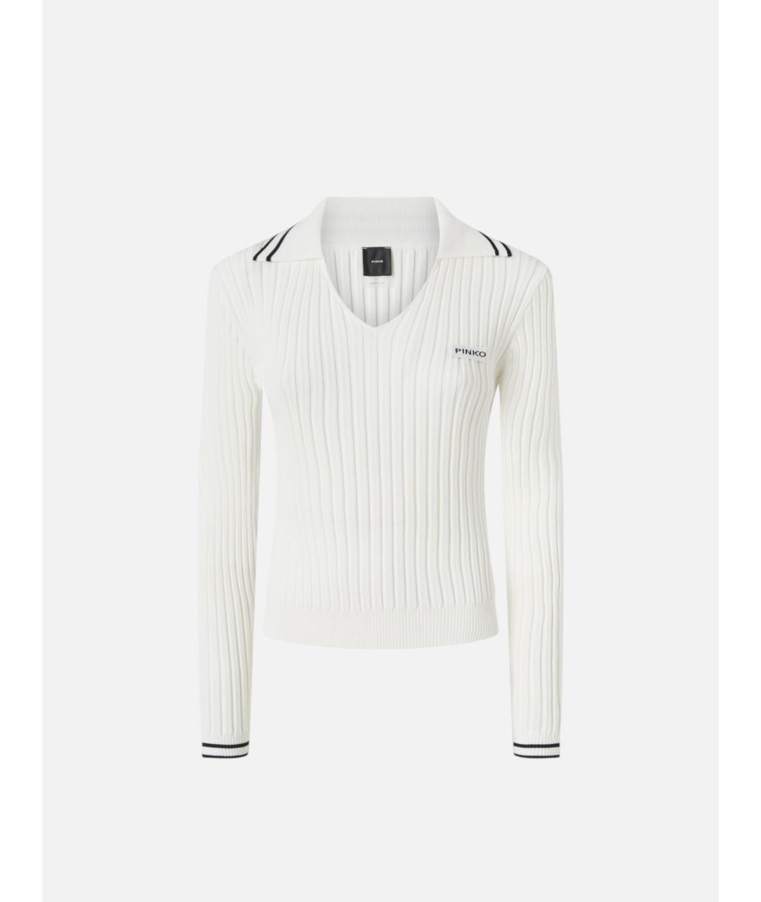 PINKO Белый вискозный джемпер / свитер, фото 1