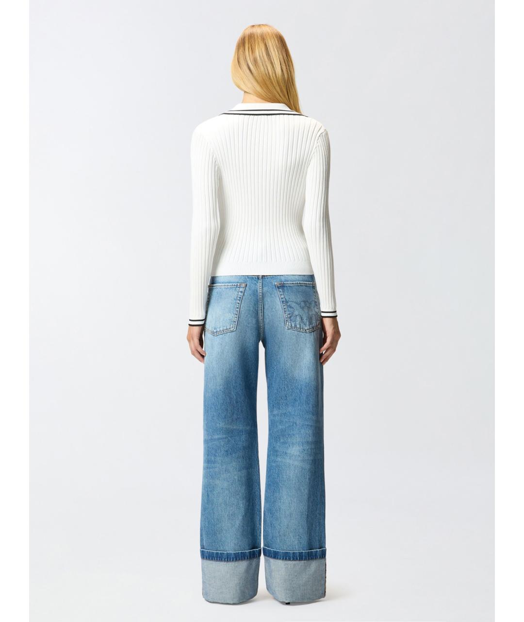 PINKO Белый вискозный джемпер / свитер, фото 5